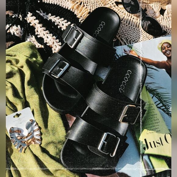 🆕️The Josephine// Black double buckle slide - Picture 1 of 7